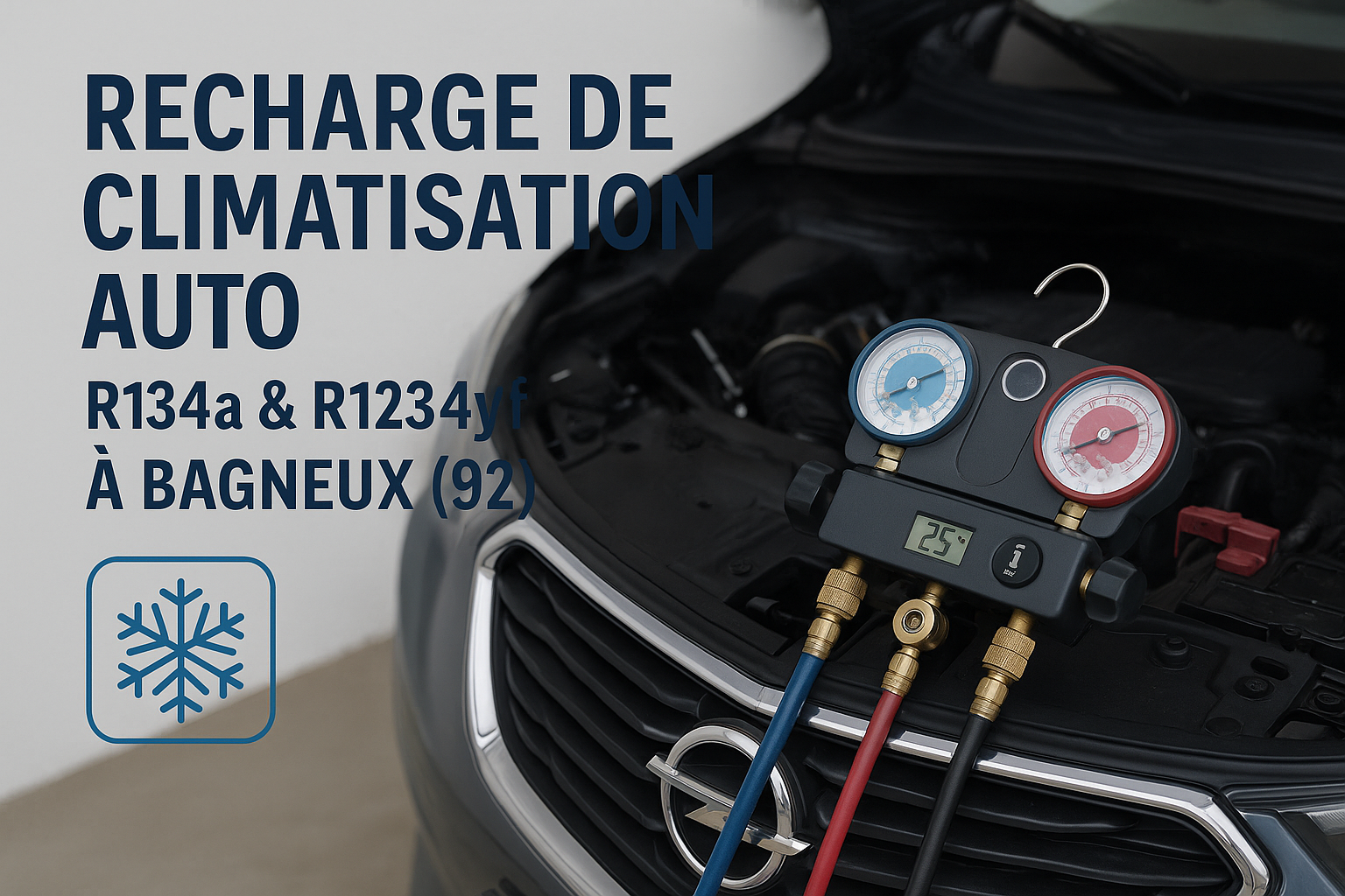 Recharge climatisation auto R134a et R1234yf à Bagneux (92)